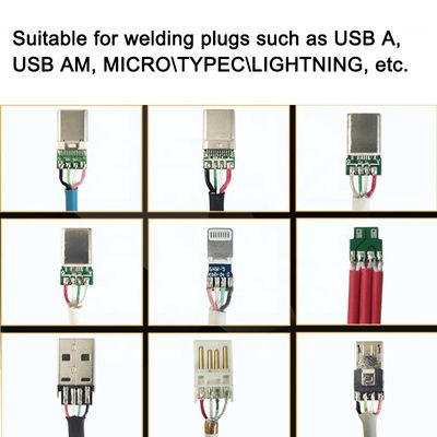 Máquina de fabricación de cables USB para cortar, desprender y soldar terminales de tipo C