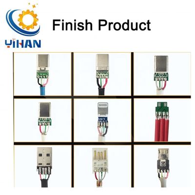 Máquina de fabricación de cables USB para cortar, desprender y soldar terminales de tipo C