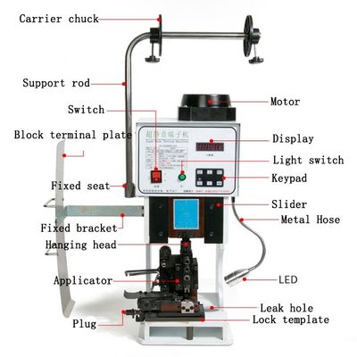 Máquina semiautomática de trituración de tubos eléctricos de 440*400*720 mm para terminales de ferrules JST